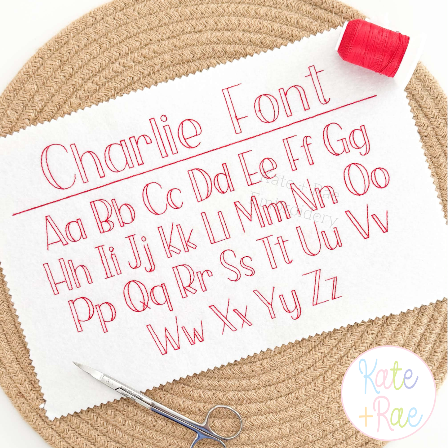 Charlie Bean Stitch Embroidery Font