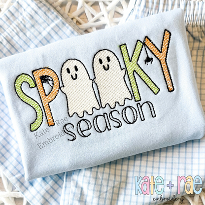 Boys Spooky Season Sketch Stitch Embroidery Design