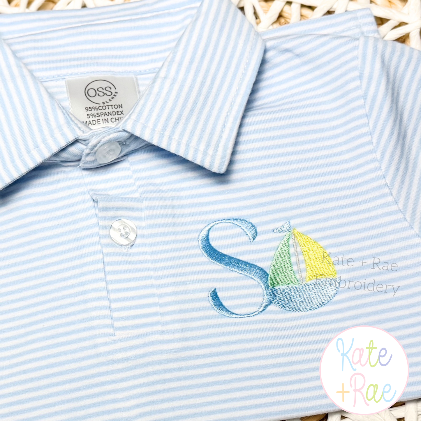 Boy's Sailboat Mini Fill Stitch Embroidery Design