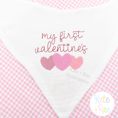 Heart Trio Mini Fill Embroidery Design