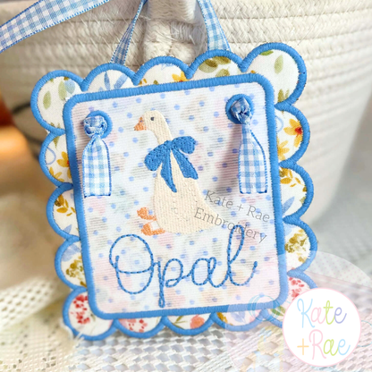 Girl Goose Mini Fill with Bow Embroidery Design
