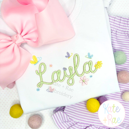 Tiny Spring Flowers and Butter Satin Stitch Mini Embroidery Design