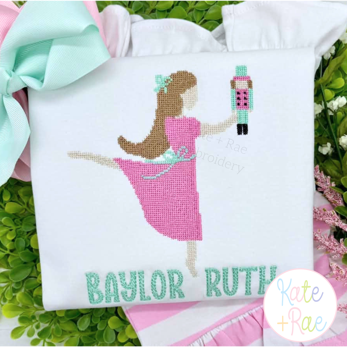 Clara and Nutcracker Cross Stitch Embroidery Desgin