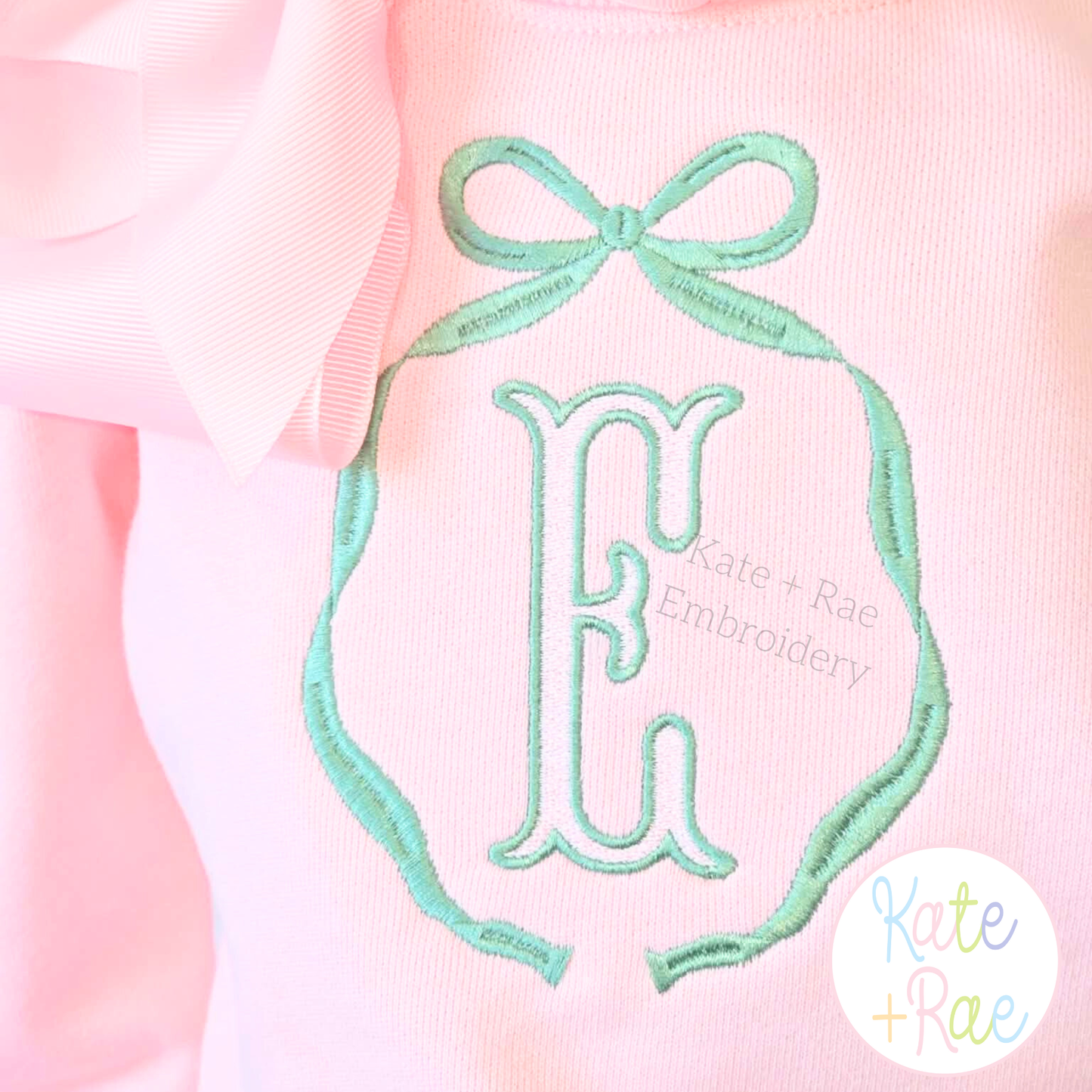 Fishtail Fill Stitch Font with Satin Border Machine Embroidery Font