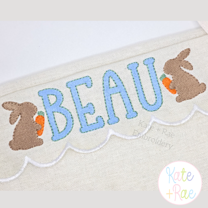 Boy's Easter Bunny with Carrot Mini Fill Stitch Embroidery Design
