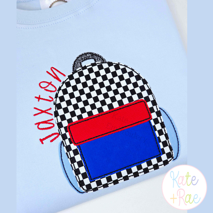 Backpack Bean Stitch Applique Embroidery Design