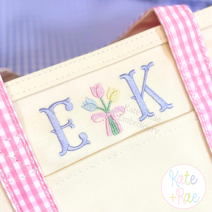 Tulip Bouquet Mini Fill Stitch Embroidery Design