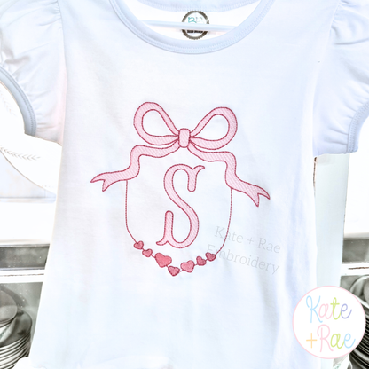 Fishtail Sketch Stitch Font with Bean Border Machine Embroidery Font