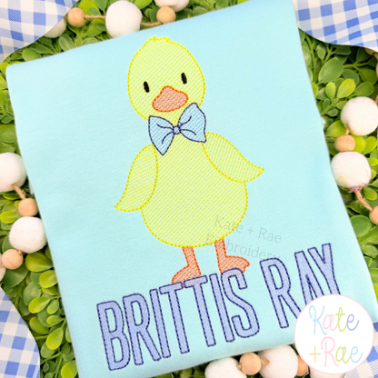 Beau Fill Stitch with Bean Stitch Border Embroidery Font