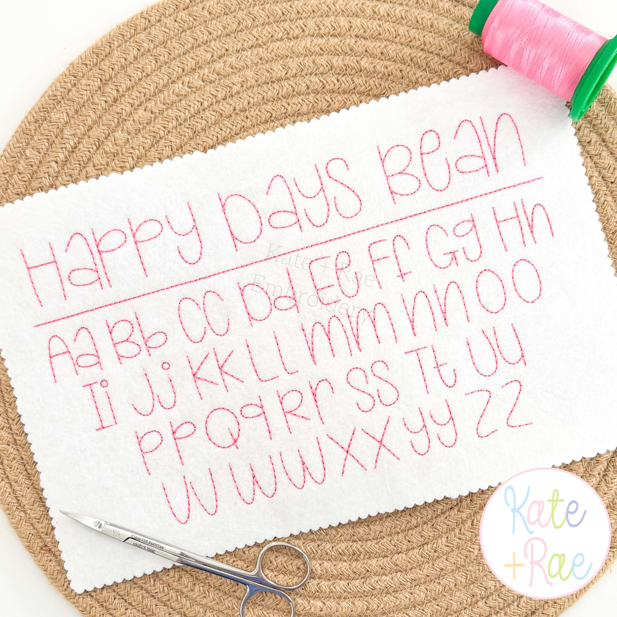 Happy Days Bean Stitch Embroidery Font