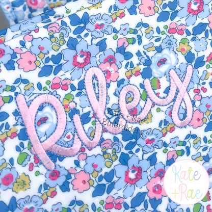 Hello Outline Satin Stitch Embroidery Font