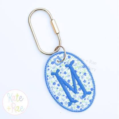 Oval Satin Stitch Bag Tag/ Keychain In The Hoop Embroidery Design