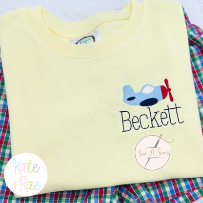 Airplane Mini Fill Stitch Embroidery Design