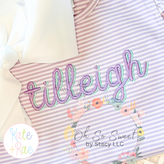 Delilah Two Toned Satin Stitch Embroidery Font