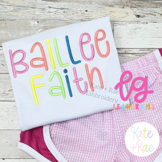 Happy Days Satin Stitch Embroidery Font