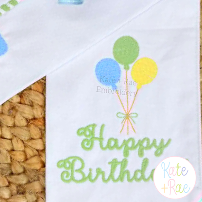 Birthday Balloon Fill Stitch Embroidery Design