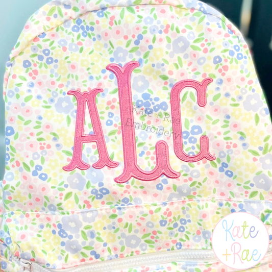 Fishtail Fill Stitch Font with Satin Border Machine Embroidery Font
