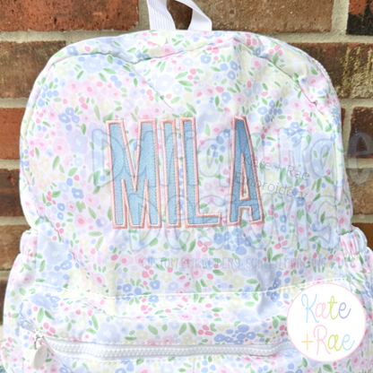 Beau Fill Stitch with Satin Border Embroidery Font