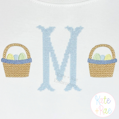 Boy's Simple Easter Basket Mini Fill Embroidery Design