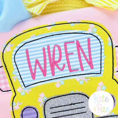 Hey Girl Handwritten Satin Stitch Embroidery Font
