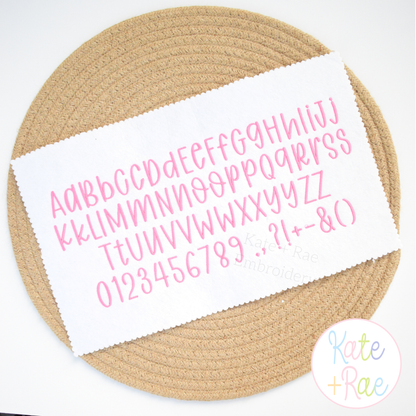 Hey Girl Handwritten Satin Stitch Embroidery Font