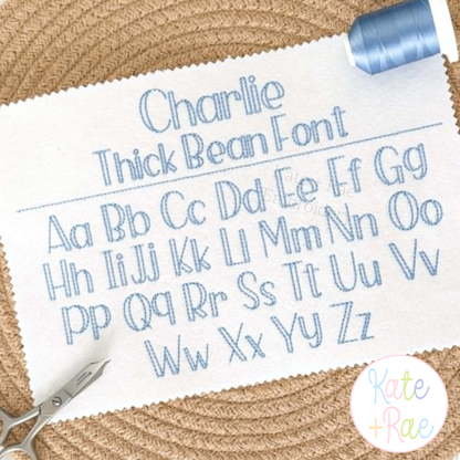 Charlie Thick Bean Stitch Embroidery Font