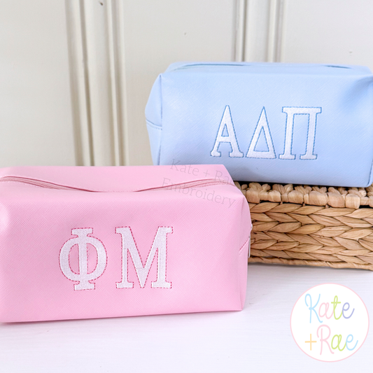 Greek Letter Fill Stitch with Bean Stitch Outline Font