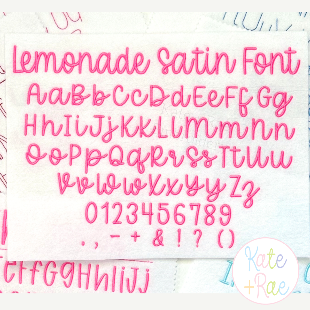 Lemonade Satin Script Script Embroidery Font