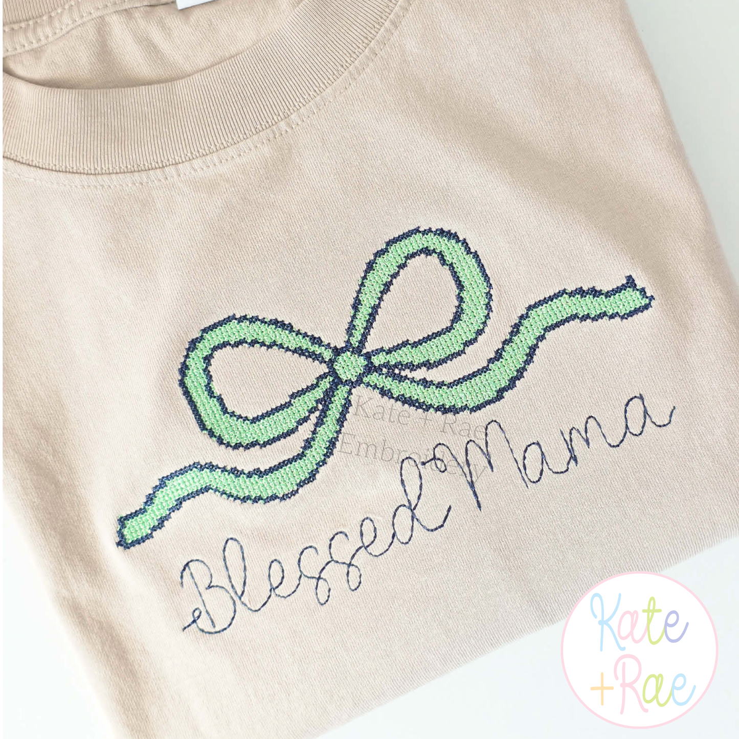 Bow with Outline Cross Stitch Embroidery Design