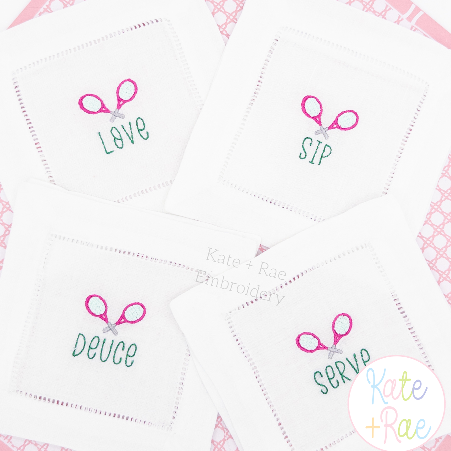 Double Tennis Racket Mini Fill Embroidery Design