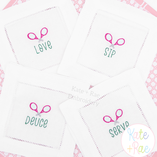 Double Tennis Racket Mini Fill Embroidery Design