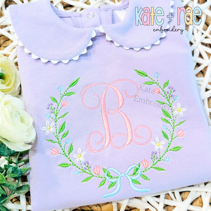 Wildflower Frame Fill Stitch Embroidery Design