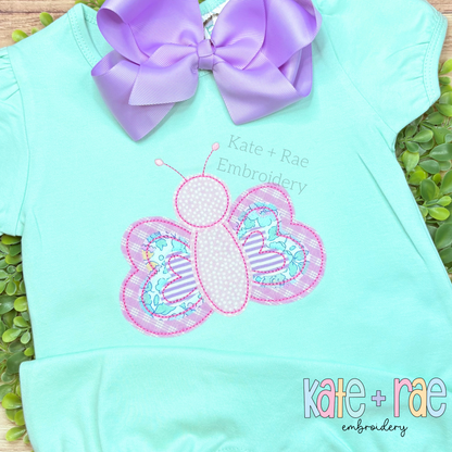 Butterfly Bean Stitch Applique Embroidery Design