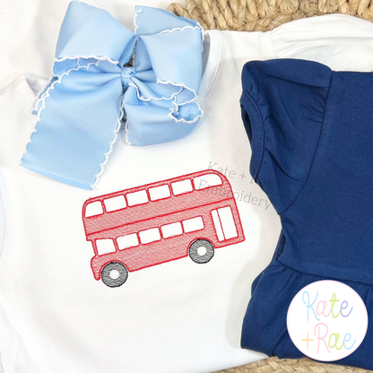 Double Decker Bus Sketch Stitch Embroidery Design