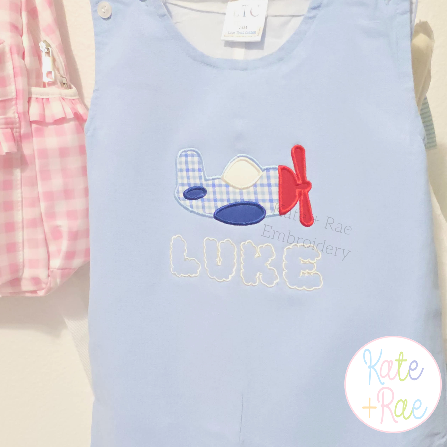 Airplane Satin Stitch Applique Embroidery Design