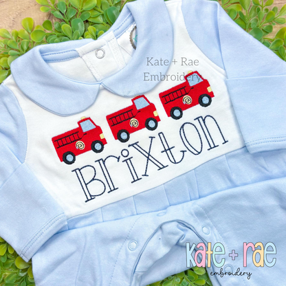 Firetruck Mini Fill Stitch Embroidery Design