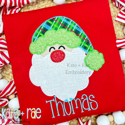 Santa Claus Zigzag Applique Embroidery Design