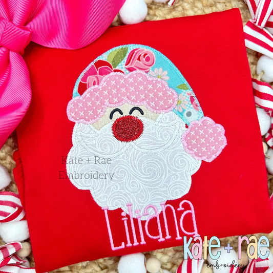 Santa Claus Zigzag Applique Embroidery Design