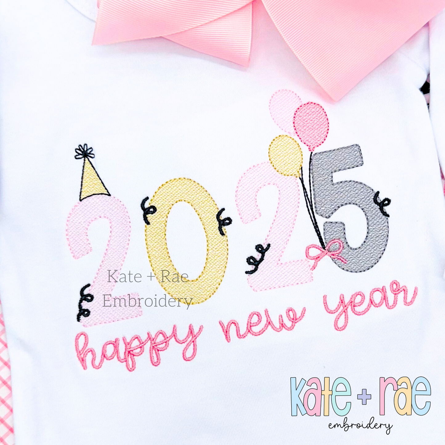 2025 New Year's Sketch Stitch Embroidery Design