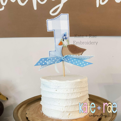 Mallard Duck Bean Stitch Applique Cake Topper Add On
