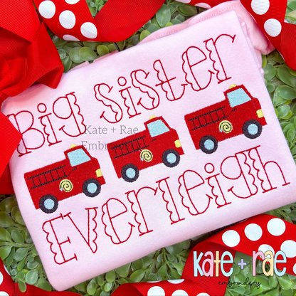 Firetruck Mini Fill Stitch Embroidery Design