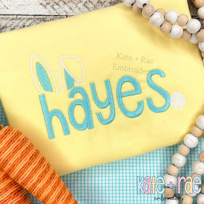 Easter Bunny Ears and Tail Font Add On Fill Stitch Embroidery Design