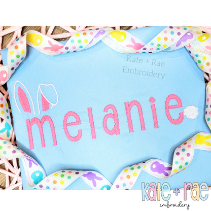 Easter Bunny Ears and Tail Font Add On Fill Stitch Embroidery Design