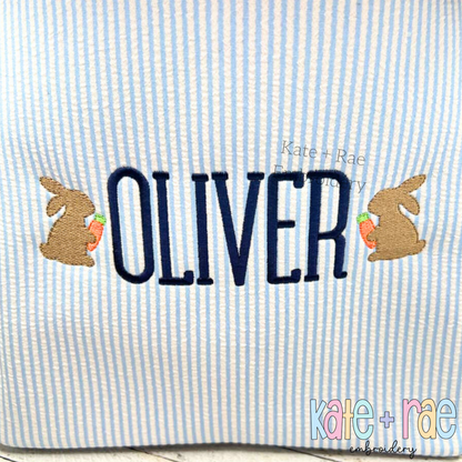 Boy's Easter Bunny with Carrot Mini Fill Stitch Embroidery Design