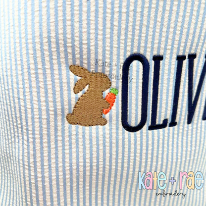 Boy's Easter Bunny with Carrot Mini Fill Stitch Embroidery Design
