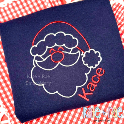 Santa Claus Satin Stitch Applique Embroidery Font