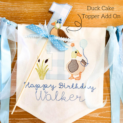 Mallard Duck Bean Stitch Applique Cake Topper Add On