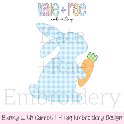 Bunny Easter Basket Tag Bean Stitch Applique Embroidery Design