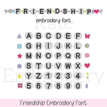 Friendship Embroidery Font