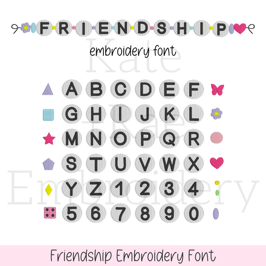 Friendship Embroidery Font